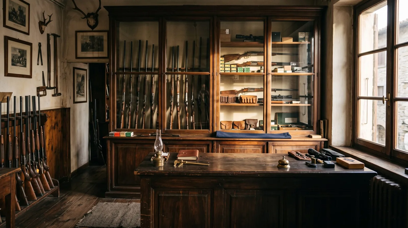 Interno di un'armeria tradizionale italiana